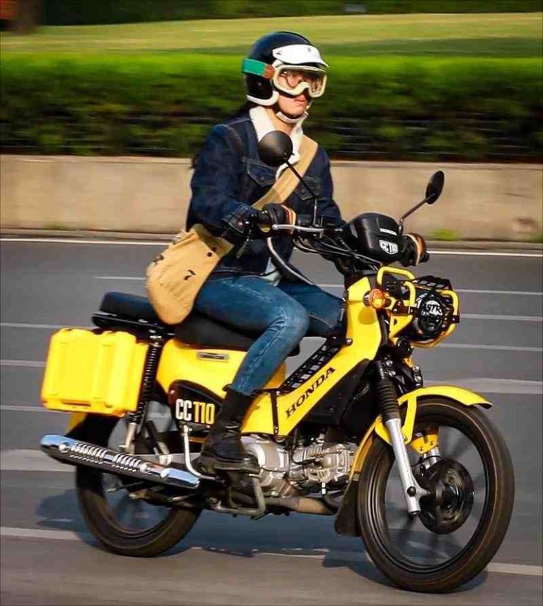 Commute on a cub motorcycle